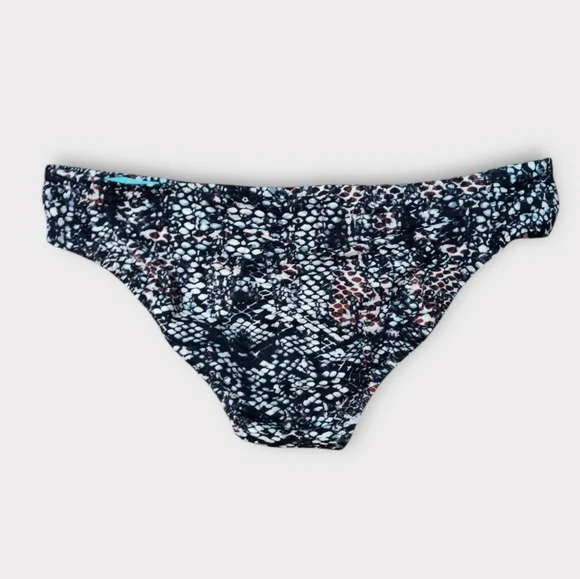 😘ATHLETA WOMEN'S SIZE LARGE FLOWER PRINT BLACK SWIM ATHLETIC BIKINI BOTTO… - Picture 5 of 5